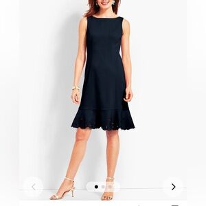 EUC RSVP Talbots‎ Size 8P Womens Elegant Black Sleeveless Dress Ruffle Bottom